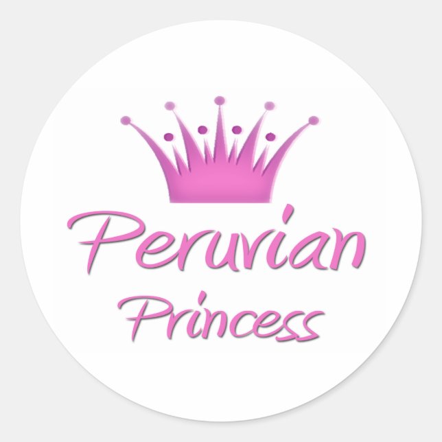 Peruanische Prinzessin Runder Aufkleber (Vorderseite)