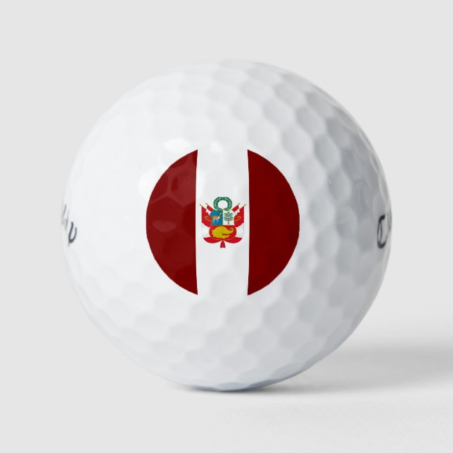 peruanische Wappenflagge Golfball (Vorderseite)