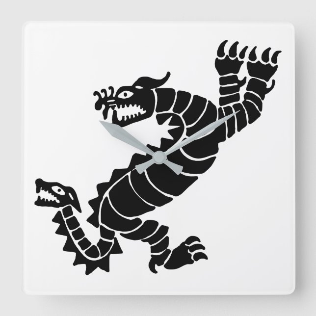 Peruanischer Drache Quadratische Wanduhr (Vorderseite)