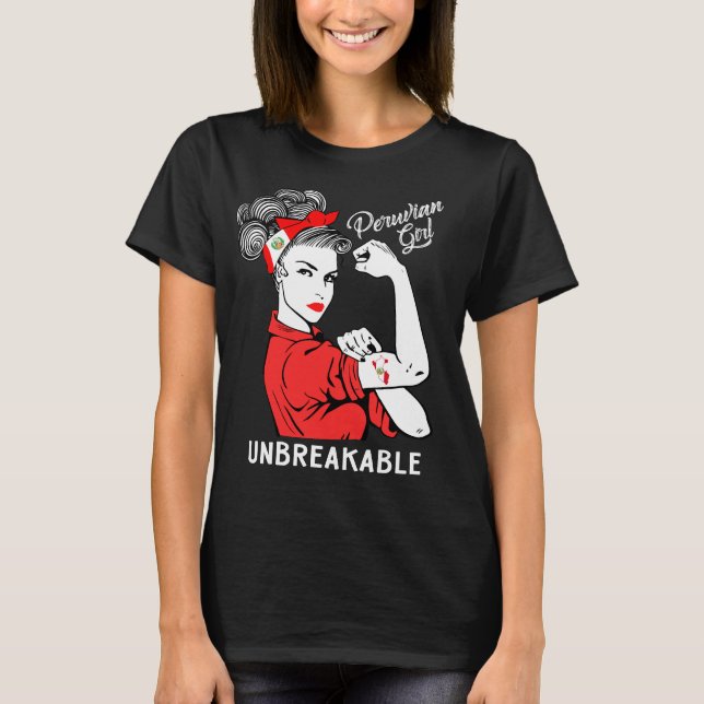Peruanisches Mädchen unzerbrechlich T-Shirt (Vorderseite)