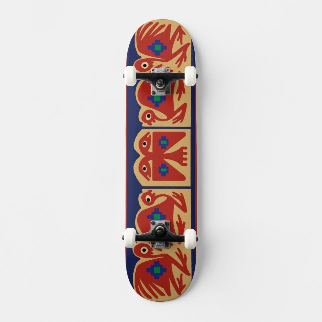 Peruanisches Tribal Bird-Skateboard Skateboard (Vorderseite)