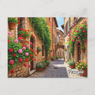 Perugia Italien Reise Postkarte