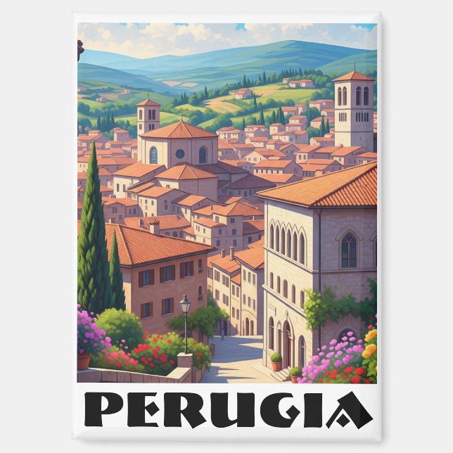 Perugia Italien Reisen Magnet (Vorderseite)