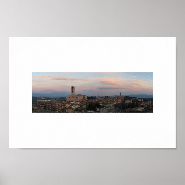 Perugia-Panorama (zugeschnitten) Poster (Vorne)