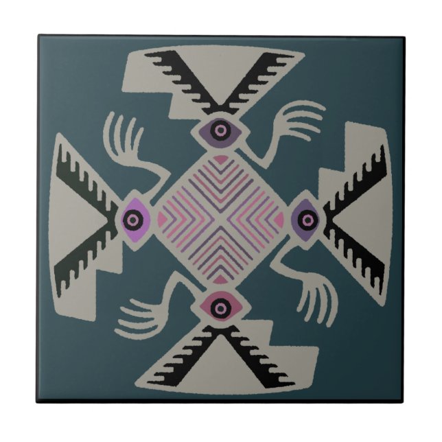Peruvian Inca Pajaro Tile Fliese (Vorderseite)