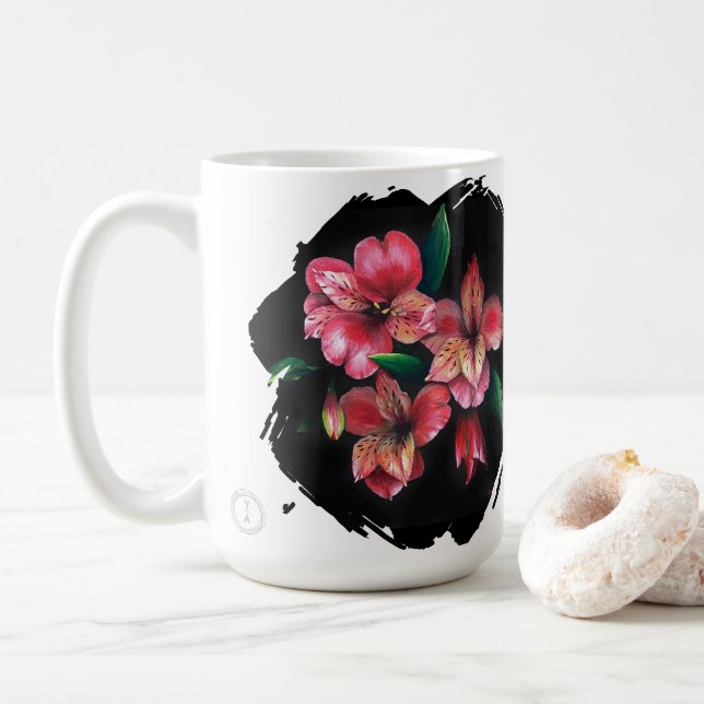 Peruvian Lily Love is the answer love mug Kaffeetasse (Mit Donut)