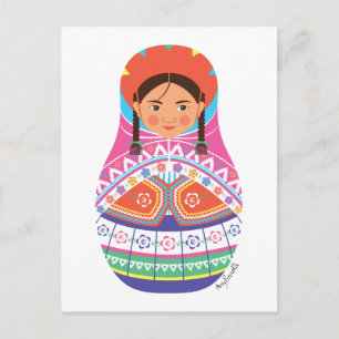Peruvian Matryoshka Postcard Postkarte