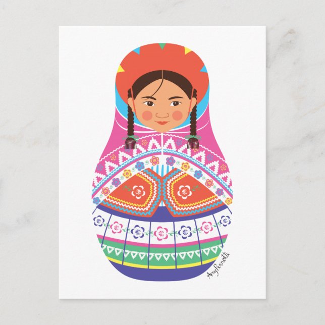 Peruvian Matryoshka Postcard Postkarte (Vorderseite)