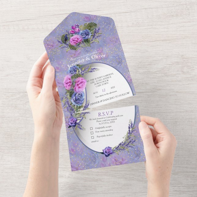 Pery Peri Rose und Tulips All In One Einladung (Abreißen)