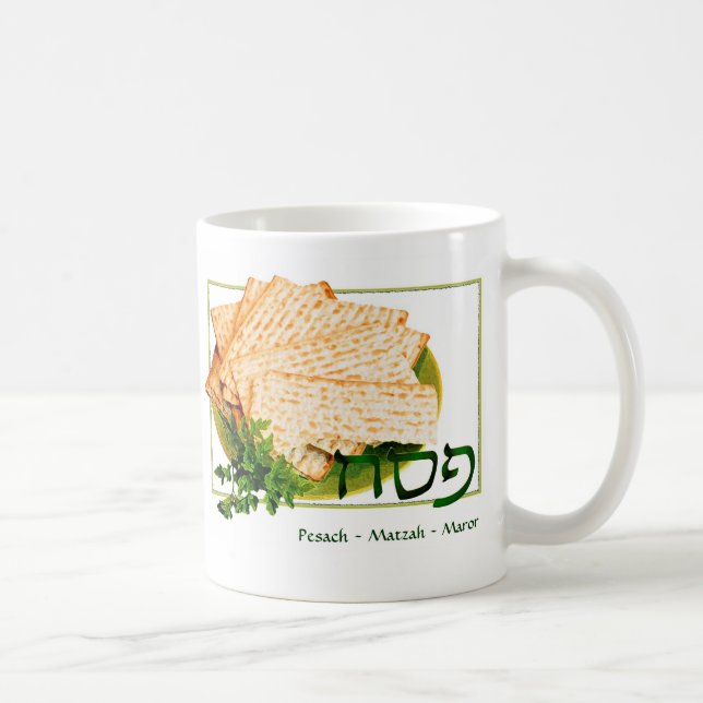"Pesach, Matzah, Maror" Passahfest-Tasse Kaffeetasse (Rechts)
