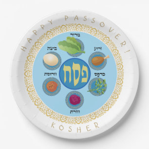 Pesach Seder Koscher sechs verschiedene Pessach-Le Pappteller