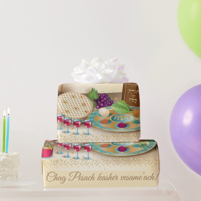 Pesach Seder Kosher sechs verschiedene Pessach-Leb Geschenkpapier (Partygeschenke)