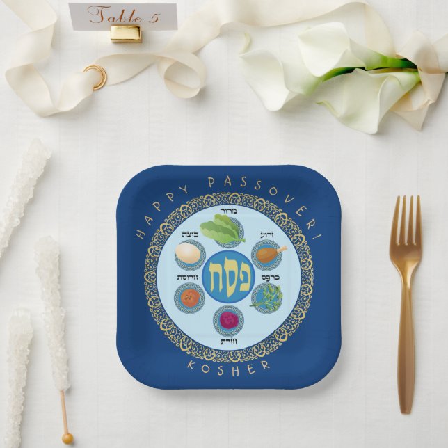 Pesach Seder Kosher sechs verschiedene Pessach-Leb Pappteller (Hochzeit)