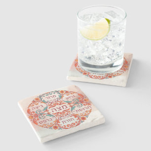 Pesach Seder Plate Hebräisches Pessach-Geschenk Ke Steinuntersetzer