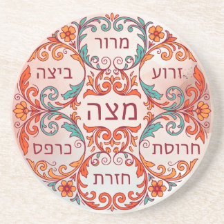 Pesach Seder Plate Hebrew Passover Gift Ke'arah Getränkeuntersetzer