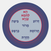 Pesach Seder Plate in Hebräisch - Happy Pessach!