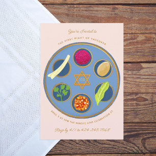 Pesach-Seder-Platte Frohes Pessach-Abendessen Einladung