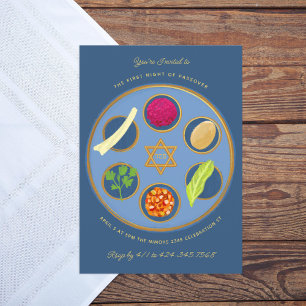 Pesach-Seder-Teller Frohes Pessach-Abendessen Einladung