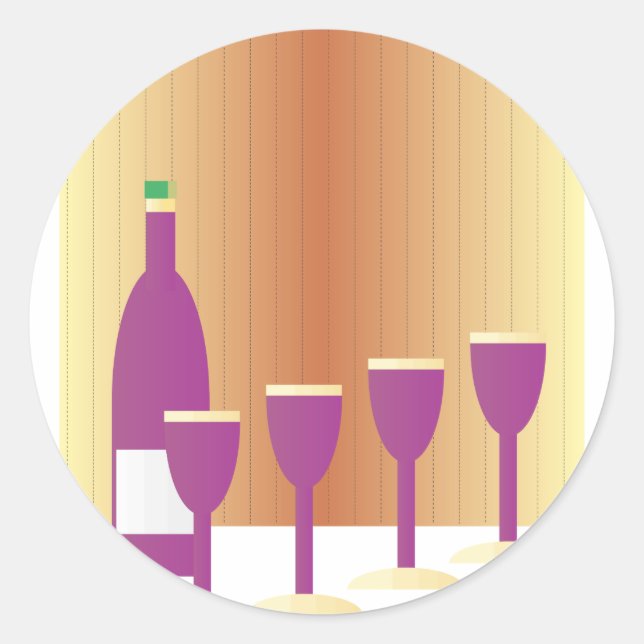 Pesah Four Cups of Wine Runder Aufkleber (Vorderseite)
