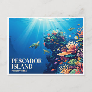 Pescador-Insel Moalboal Philippinen Postkarte
