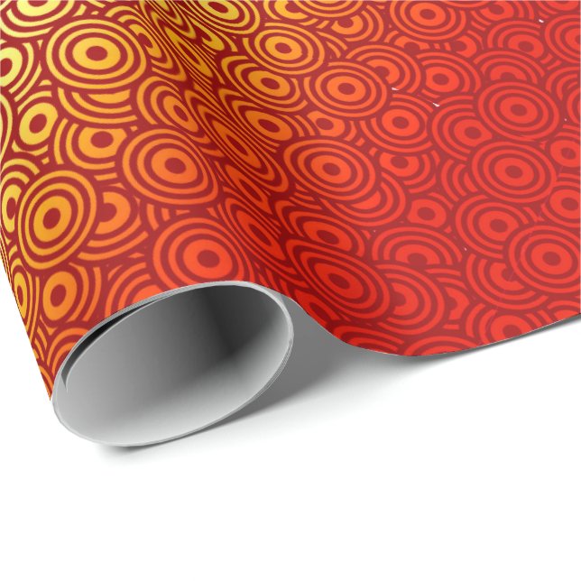 Pescara Feuer-rotes Gelb Geschenkpapier (Rolleneckpunkt)
