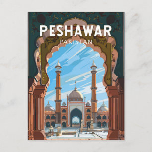 Peshawar Pakistan Reise Kunst Vintage Postkarte