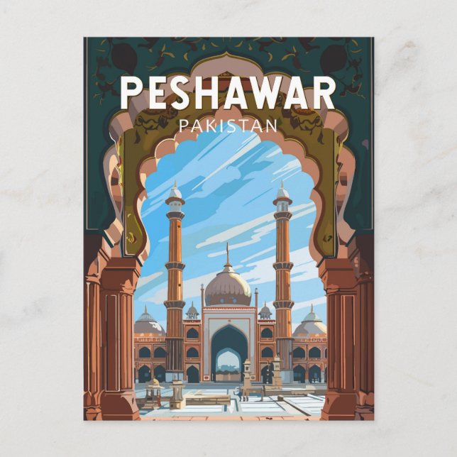 Peshawar Pakistan Reisen Kunst Vintag Postkarte (Vorderseite)