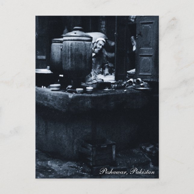 Peshawar, Tea Maker, Vintages Pakistan Postkarte (Vorderseite)