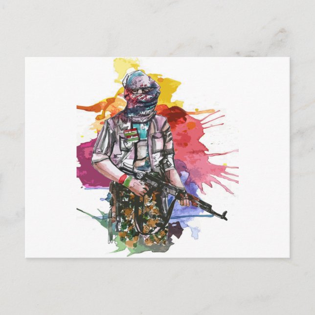 Peshmerga Freiheit Warrior.png Postkarte (Vorderseite)