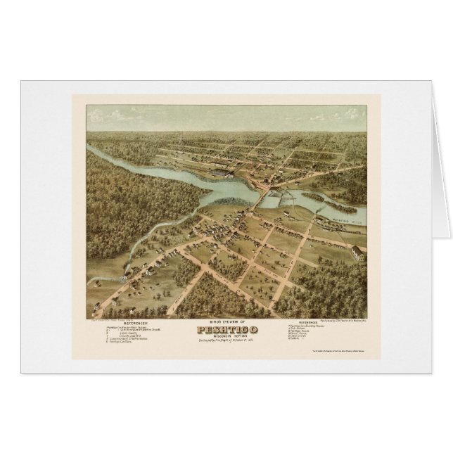 Peshtigo, panoramische Karte WI - 1871 (Vorderseite (Horizontal))