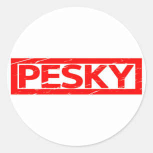 Pesky-Briefmarke Runder Aufkleber
