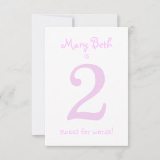 Pesonalized Funny Second Birthday Girl Party Einladung