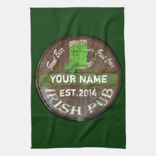 Pesonalized irisches Kneipenzeichen Geschirrtuch