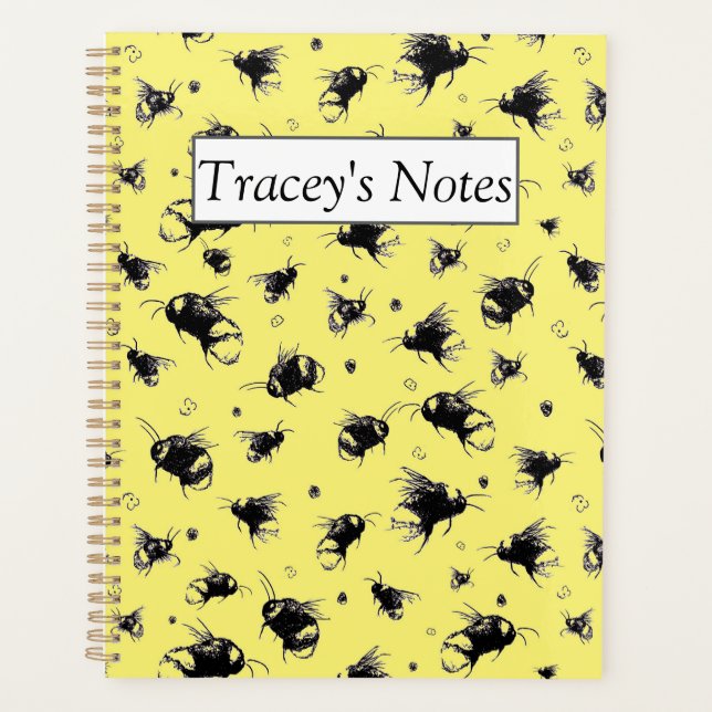 Pesonisierte Bienenplanerin | Weihnachtsgeschenk f Planer (Vorderseite)