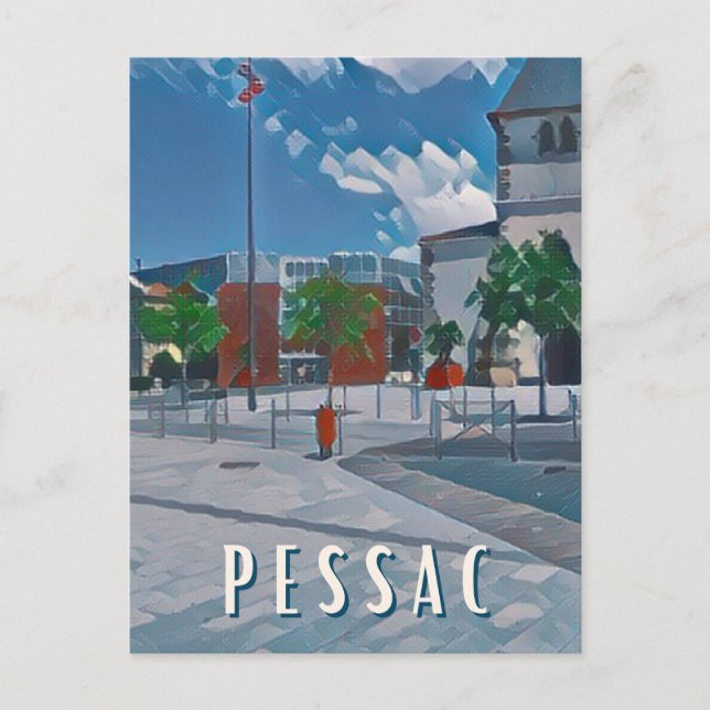 Pessac Foto Vintage Postkarte (Vorderseite)