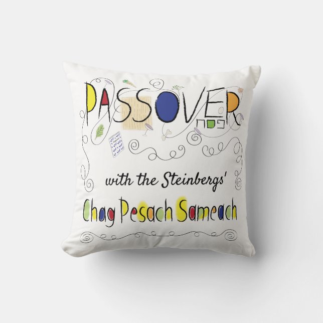 Pessach 16 x 16 Chag Pesach Sameach Kissen (Vorderseite)