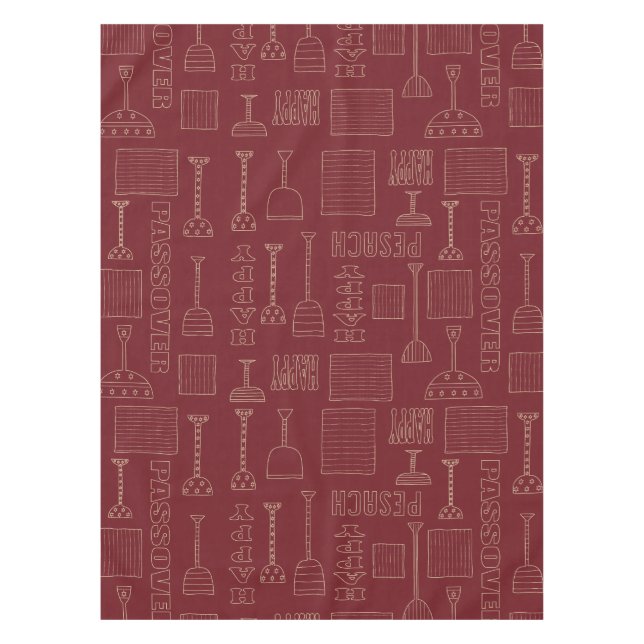 Pessach "52" x 70" Tabletecloth "Wine & Matzah" Tischdecke (Vorderseite)