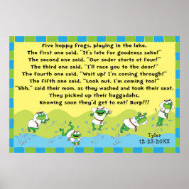 Pessach 5 Hoppy Frogs Poster 20 x 24 Matte Finish