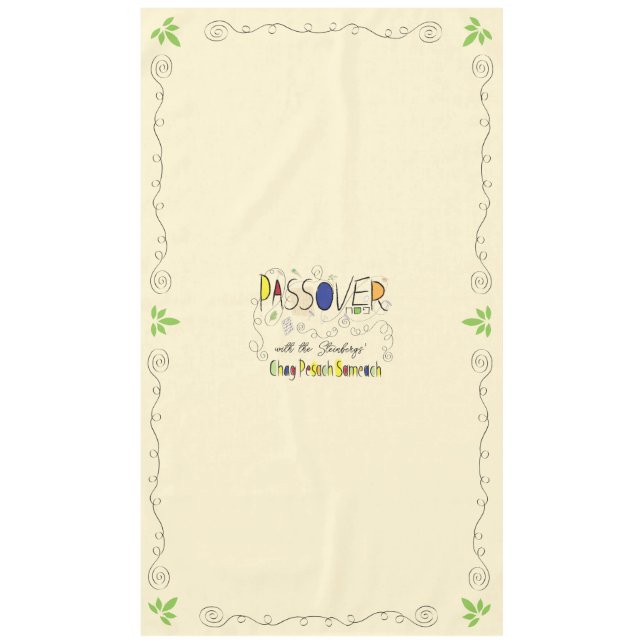 Pessach 60/104" Tischdecke Pessach Chag Sameach (Vorderseite)
