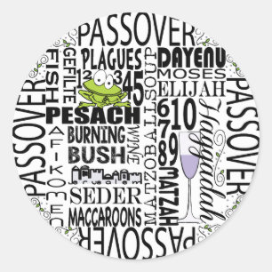 Pessach-Aufkleber "Pessach bedeutet.." Runder Aufkleber