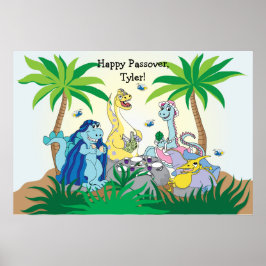 Pessach Dinosaur Seder Poster 20 x 24 Matt Finish