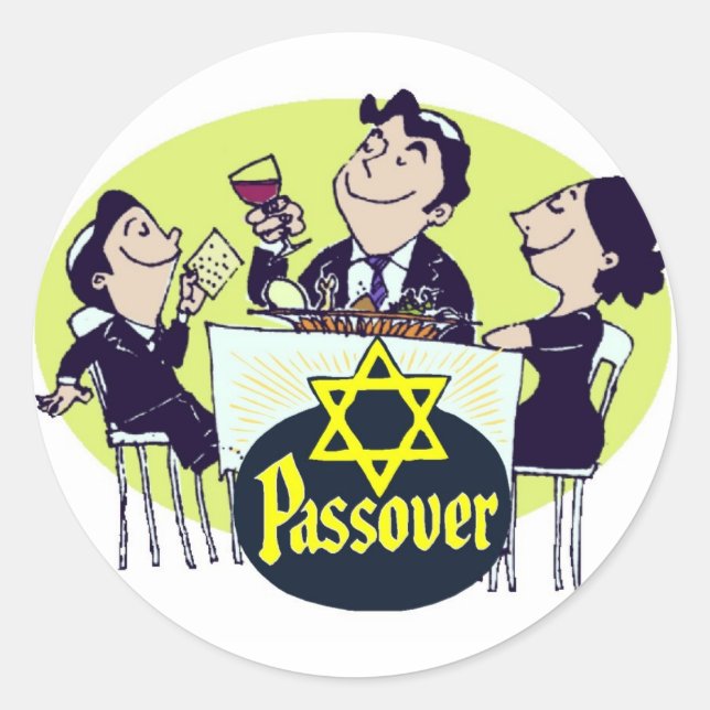 Pessach Familienessen Runder Aufkleber (Vorderseite)