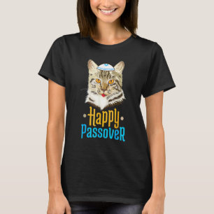 Pessach Frohes Pessach Katze Seder Jüdischer Feier T-Shirt