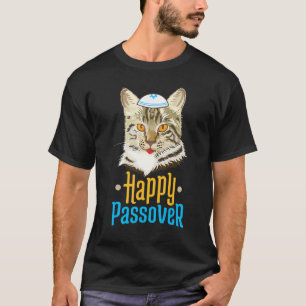 Pessach Frohes Pessach Katze Seder Jüdischer Feier T-Shirt