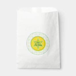 Pessach "Green Yellow Star" Goodie Favor Bag Geschenktütchen