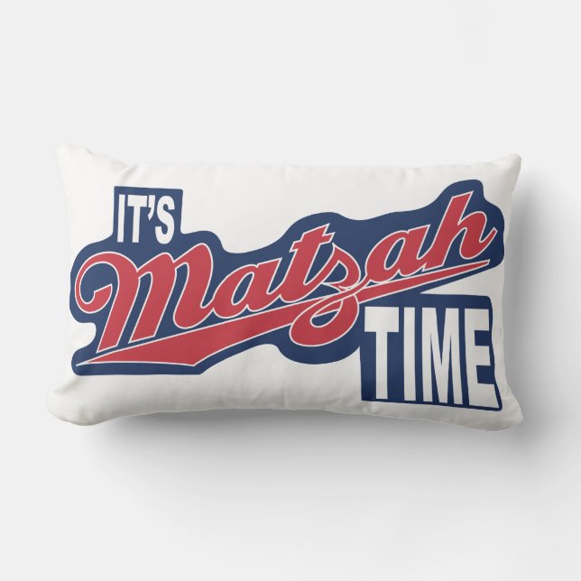 Pessach Lumbar Kissen "Es ist MATZAH Zeit!" (Vorderseite)