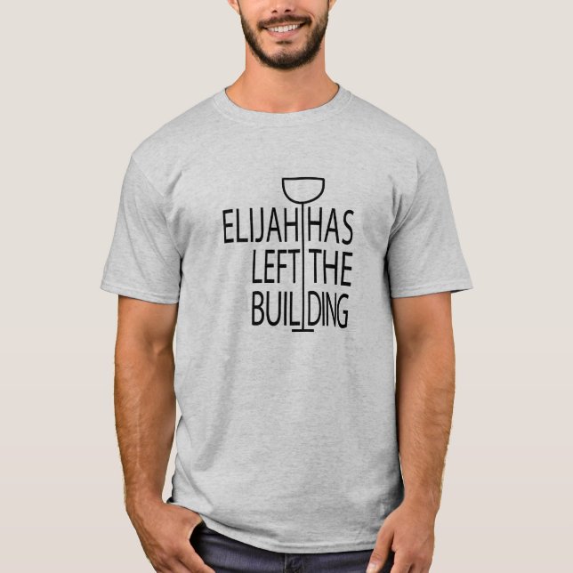 Pessach Men Basic Funny T - Shirt Elijah Gebäude (Vorderseite)