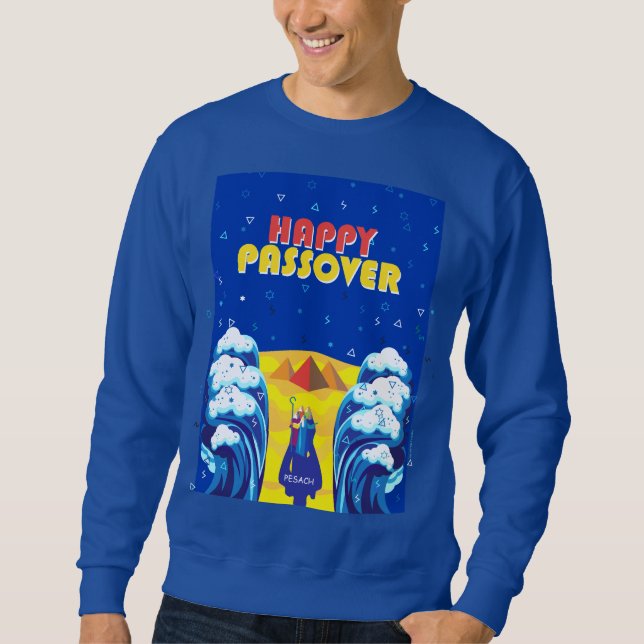 Pessach Moses & Israelites' Exodus Pop Art Paint Sweatshirt (Vorderseite)