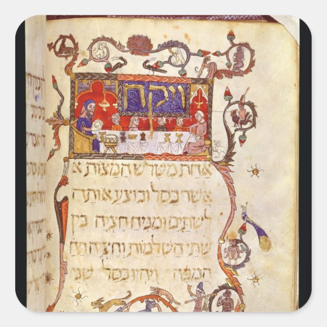 Pessach, Nordspanien Quadratischer Aufkleber (Vorderseite)