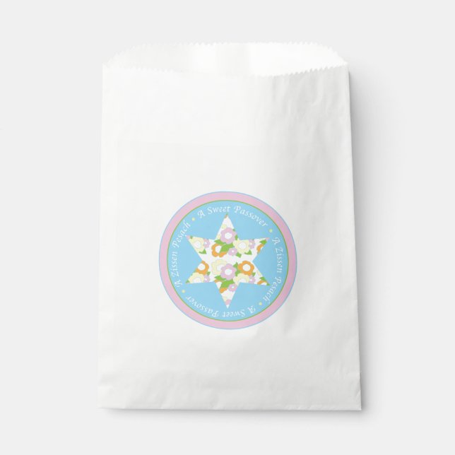 Pessach "Pastel Blume" Goodie Favor Bag Geschenktütchen (Vorderseite)